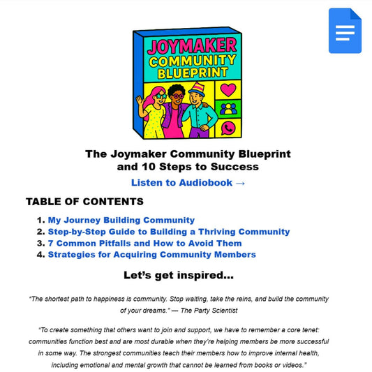 Joymaker Community Blueprint - Joymaker Prof